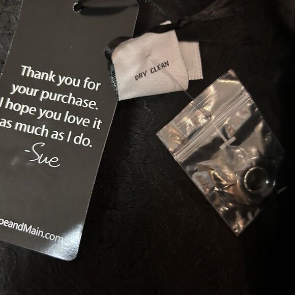 Monroe & Main Jacquard Black Suit Business Office Dinner Party Blazer Skirt Set - Picture 14 of 16